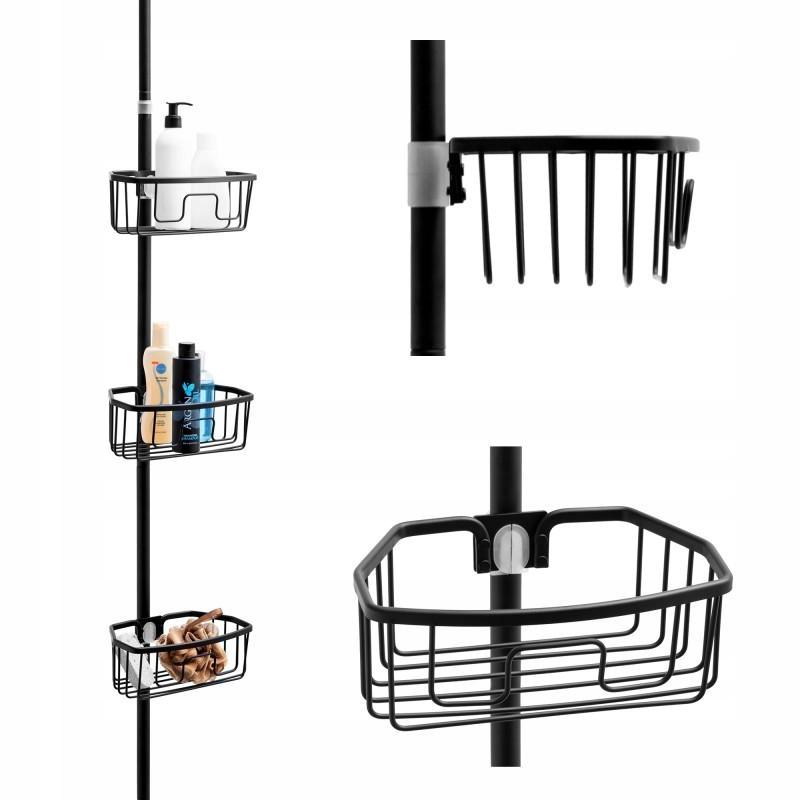 Kúpeľňová polica Yoka Home SCOPIC, čierna